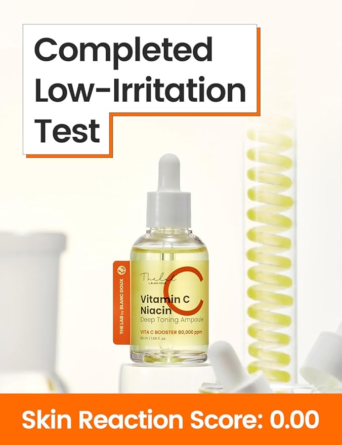 THE LAB by BLANC DOUX Vitamin C Niacin Serum | Brightening Serum with Vitamin C & Niacinamide | Lightweight Daily Toning Ampoule for Sensitive Skin | Korean Skincare