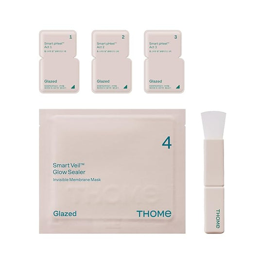 THOME Glow Peel One Day Kit – 4-Step Skin Cycling Facial from Seoul – Brightens, Smooths & Strengthens Skin Barrier – For All Skin Types, Including Sensitive & Dry (1 Sheet)