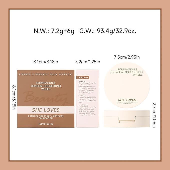 Foundation Concealer Palette with Makeup Sponges & Applicator,