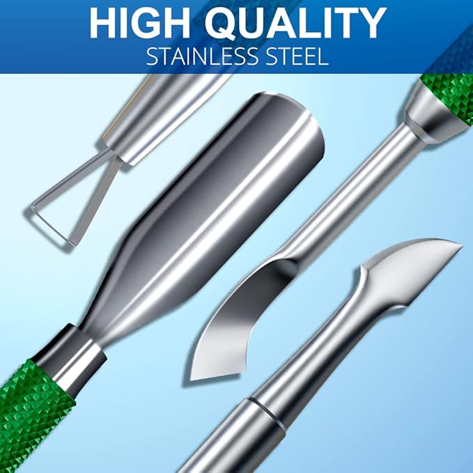 2pcs metal dark green cuticle