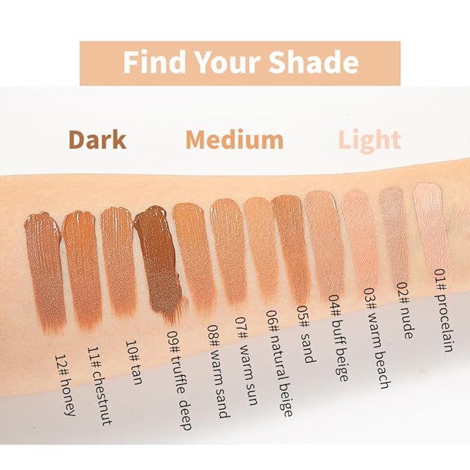 Flawless Matte Liquid Foundation Makeup, Vegan & Cruelty-Free, (01, ) 30ml