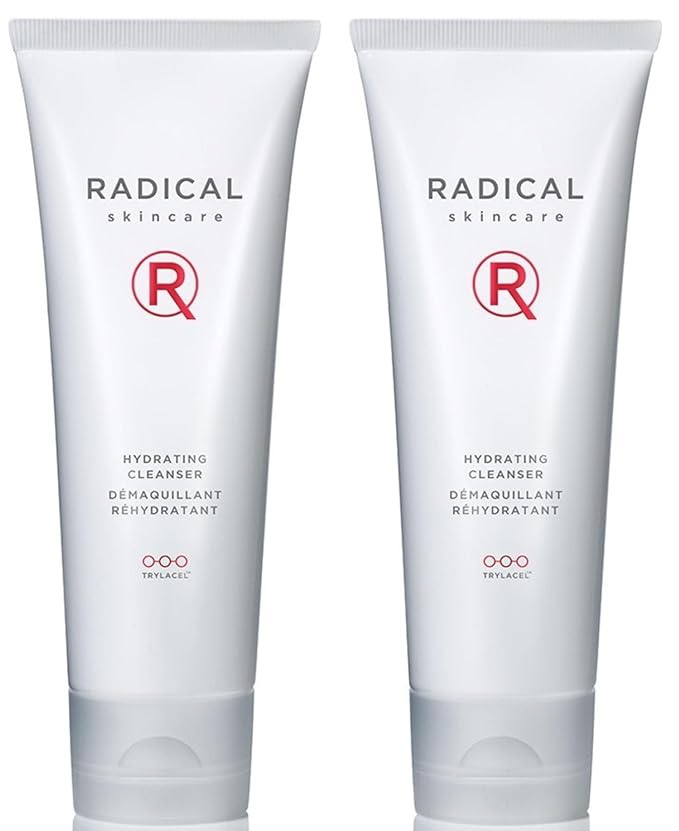 Radical Skincare Hydrating Cleanser- Antioxidant Rich, Non-Drying, Gentle Formula Promotes Cell Turnover | For All Skin Types | Paraben & Cruelty Free | Clinically Proven Results (4 Fl Oz, 2 Pack)
