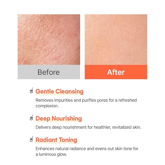 Hanskin Vitamin C Glow Powder Cleanser - Gentle Face Wash for Brightening & Radiant Skin, Papaya Enzyme Powder Facial Cleanser for Dry Skin, Exfoliating & Refreshing Korean Skincare [2.36 fl oz.]