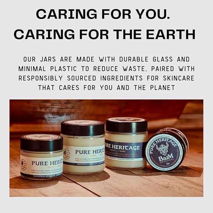 Pure Heritage Handmade Tallow Balm – Grass-Fed & Finished Moisturizer & Healing Cream with Frankincense & Cedarwood | Natural Care for Sensitive Skin, Eczema, Rosacea, Babies, Men & Women (4oz)
