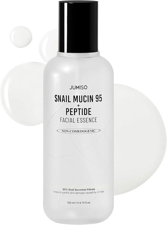JUMISO Snail Mucin 95 Peptide Essence - Korean Face Toner with 5-Peptide Complex - Acne Sun Damage Repair Non-Comedogenic Texture Improvement Fragrance Free Cruelty Free All Skin Types 4.73 fl.oz.