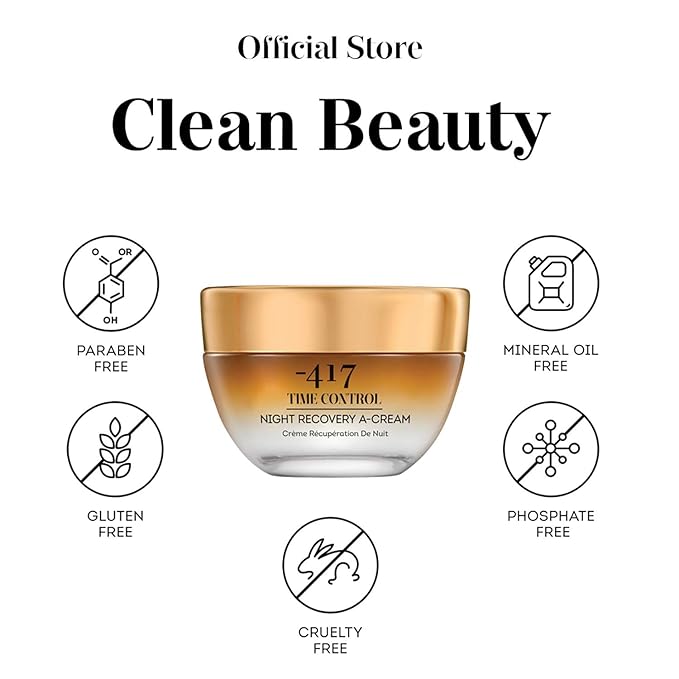 -417 Dead Sea Cosmetics Time Control Night Recovery A Cream & Face Moisturizer, Wrinkle Recovery Anti-Aging Face Cream
