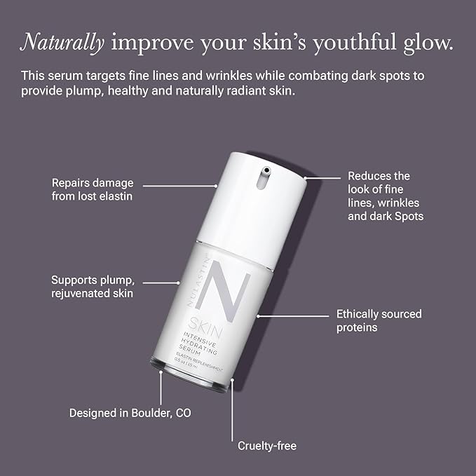 NULASTIN Elastaplex & Hyaluronic Acid Serum for Face, Lips & Décolleté - SKIN Intensive Hydrating Serum - Promote Dewy Radiance in Aging Skin (0.5 oz)