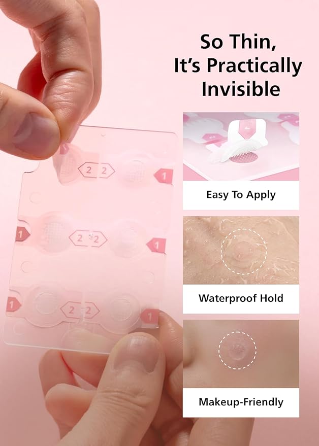 Easyderm Real Calming Patch Microdart Pimple Patches, Clear Nano Micropoint | Niacinamide, Hyaluronic Acid, EGF Acne Dark Spot Care, K-beauty | 12 Counts