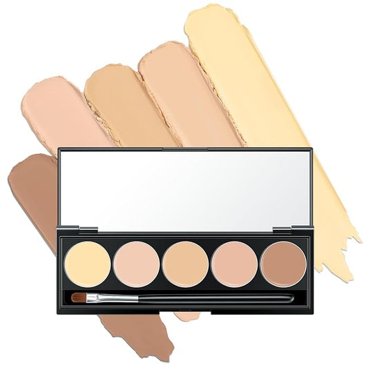 5 In 1 Multi-Use Correcting Concealer Palette,Waterproof Long
