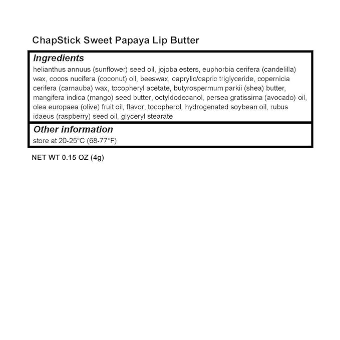 ChapStick Papaya 100% Natural Lip Butter Oz,