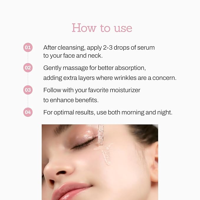 Collagen Peptide 12X Boosting Serum, Enhances Skin Elasticity & Reduces Deep Wrinkles, Promotes Collagen Production for Firm and Youthful Skin, Korean Skincare, 1.01 fl.oz