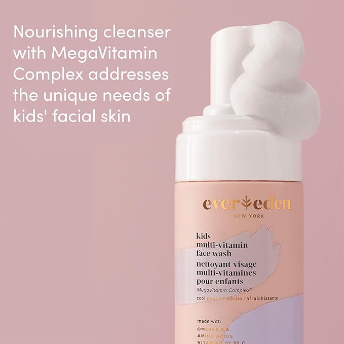 Evereden Kids Face Wash: Melon Juice, 3.4 fl oz. | Gentle Skin Care | Clean and Non-toxic Face Wash | Multi-Vitamin Kids Skin Care