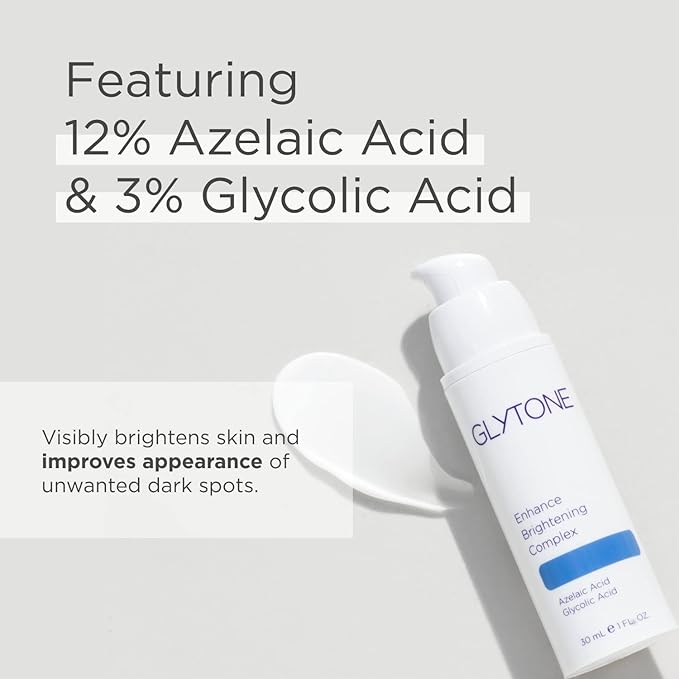 Glytone Enhance Brightening Complex - With 12% Azelaic Acid, 3% Glycolic Acid - Brightens Skin & Reduces Dark Spots - Non-Comedogenic - 1 fl. oz.