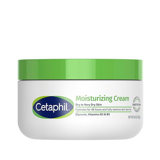 Cetaphil Face & Body Moisturizer, Hydrating Moisturizing Cream for Dry to Very Dry, Sensitive Skin, NEW 8.8 oz, Fragrance Free, Non-Comedogenic, Non-Greasy (Packaging May Vary)