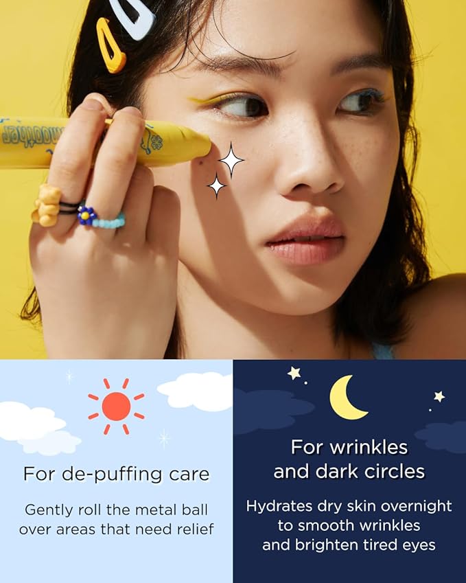 CHASIN' RABBITS Bunny Line Smoother Eye Cream Roller, 0.5 Fl Oz, Eye Cream with Surgical Steel Ball Rolling Stick, Eye Roller for Wrinkles, Dark Circles and Under Eye Bags, Vegan, Korean Skin Care