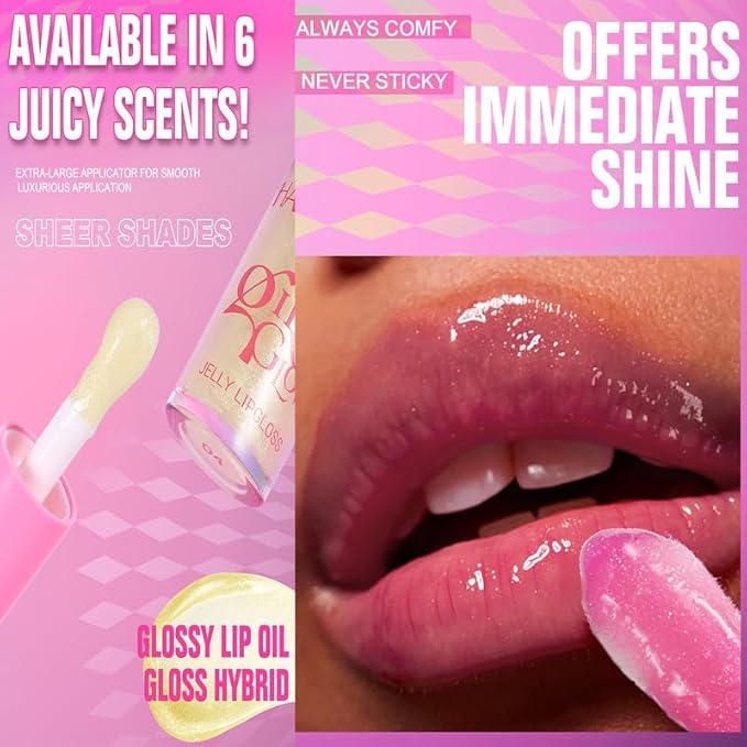 Jelly Lipstick Hydrating Glow Lip Oil, Glasting Water Hydrating