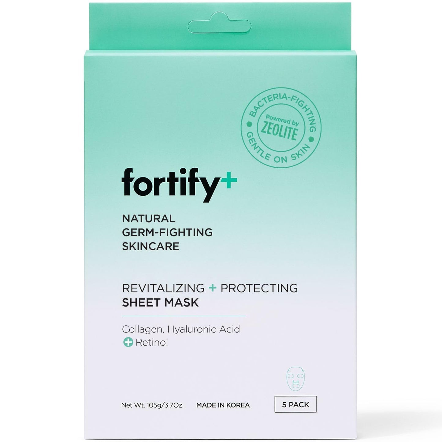 Fortify Skincare Face Mask - Hyaluronic Acid & Aloe - Dermatologist Tested, Ultra Hydrating, Anti-Aging, Pore Minimizing - 3-in-1: Detox - Treat- Boost - Clean Beauty, Korean Skin Care, 5 Sheet Masks