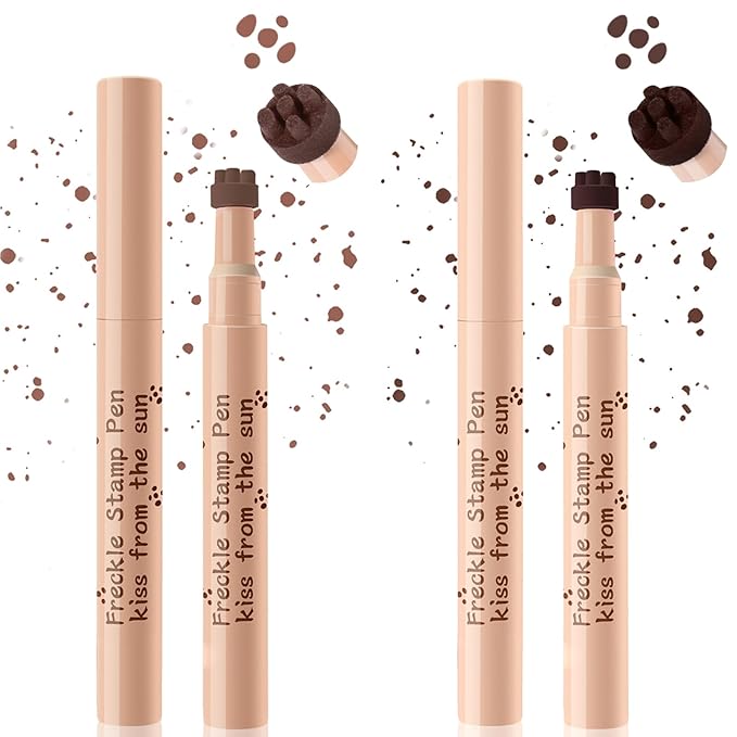 2 Colors Freckle Stamp Pen, Natural Like Freckle Makeup #Coffee&Chestnut