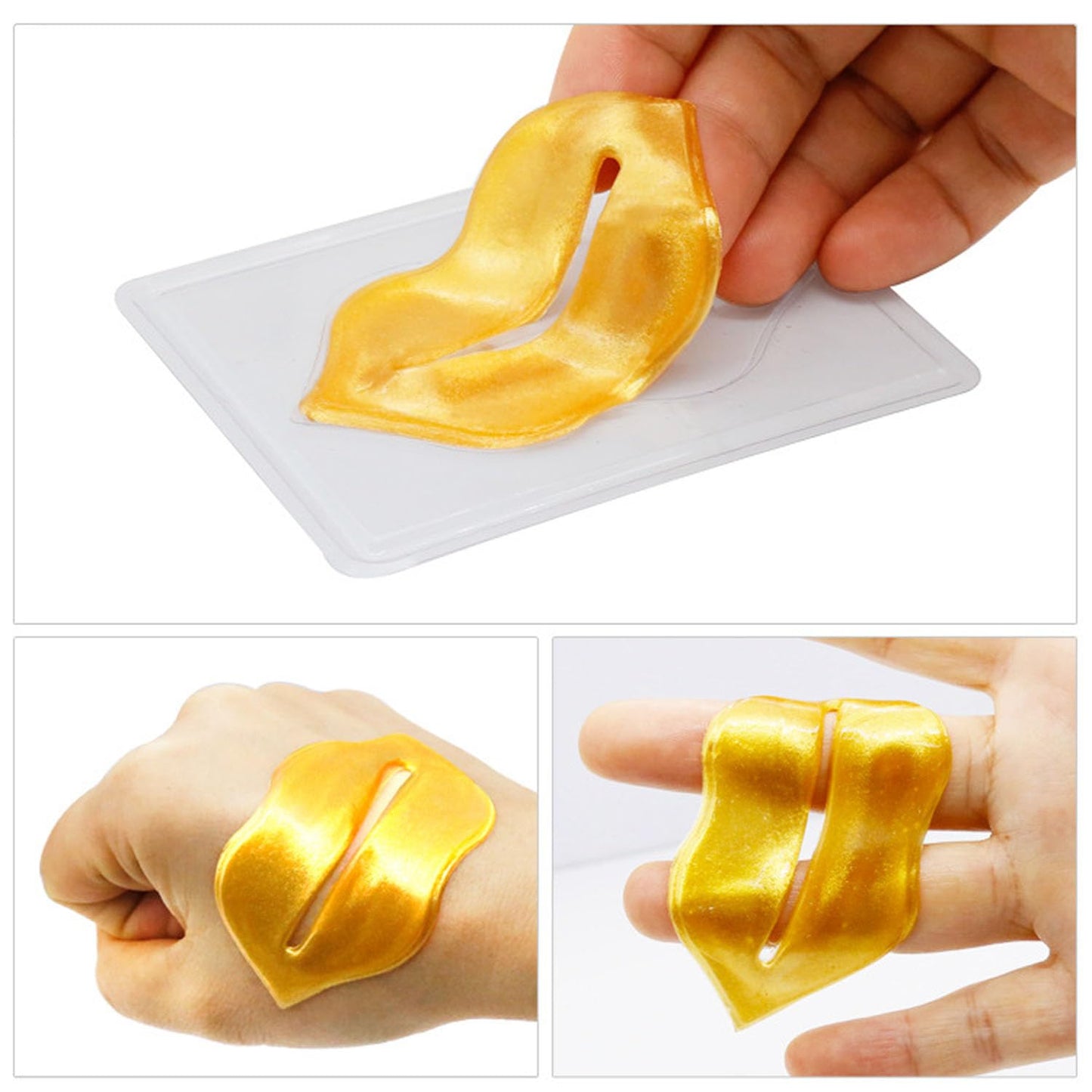 Blopuivo 32 Pairs Eye Masks & Lip Mask, 24K Collagen Under Eye Patches for Dark Circles and Puffy Eyes, Reduce Lip Wrinkles, Anti Chapped & Remove Lip Dead Skin, Nourishes the Lip & Eye Skin (Gold)