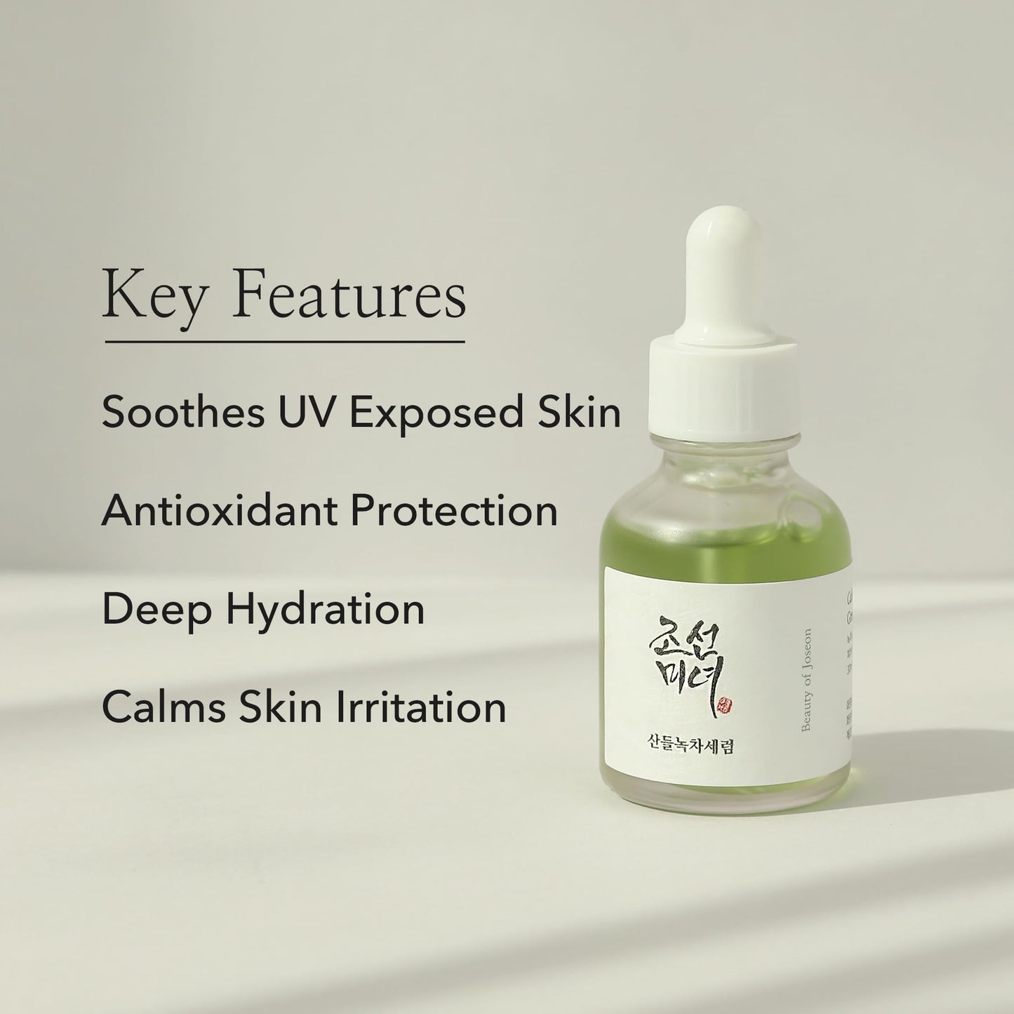 Beauty of Joseon Calming Serum Green Tea Panthenol Soothing, Moisturizing Sensitive, Acne-Prone, UV Irritated Skin, Daily Korean Skin Care for Men and Women, 30ml 1 fl.oz