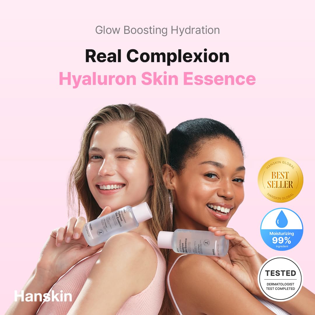 Hanskin Hyaluron Skin Essence, Hydrating Facial Astringent Toner for Dry, Dull, Sensitive Skin - Hyaluronic Acid Collagen Moisturizing Purifying Paraben-Free Korean Skincare [5.07 fl. oz.]