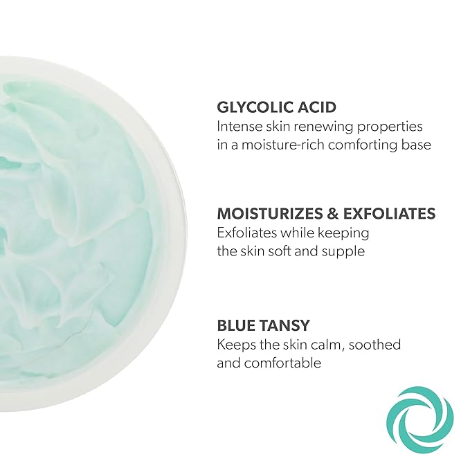 Serious Skincare - Glycolic Facial Moisturizer Cream for Hydration & Exfoliation, Texture Refining for Lines, Wrinkles, Pores, Face Discoloration, Skin Balancing Blue Tansy - Anti-Aging, 1.7 Fl. Oz.
