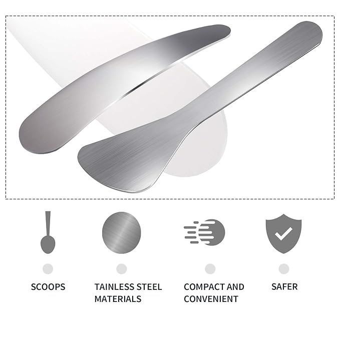 2Pcs Mini Metal Cosmetic Spatulas, Makeup Spatulas, Skincare