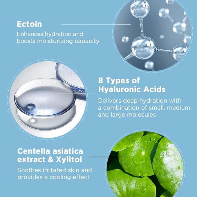 Nightingale Ecto-Hyaluronic Cream with 8 layer Hyaluronic Acid, Ectoin, Daily Face Moisturizer For Dry Skin, Fragrance Free, Hypoallergenic, Allergen Free, Cruelty Free, Vegan, Korean Skin Care