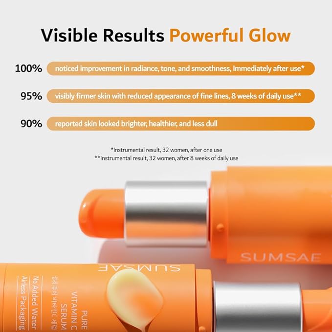 Pure Vitamin C Serum - Korean Skin Care with Vitamin 10.5% Concentrated, No Added Water, Airless Special Pump, Brightening and Firming Skin, Improving Uneven and Dull Skin Tone, 30ml/1.01fl.oz.