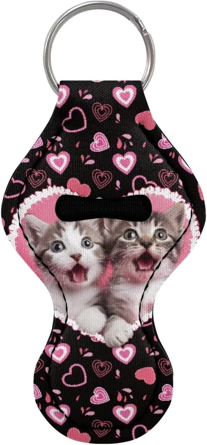 Chapstick Holder Keychain for Lipstick Lip Girls