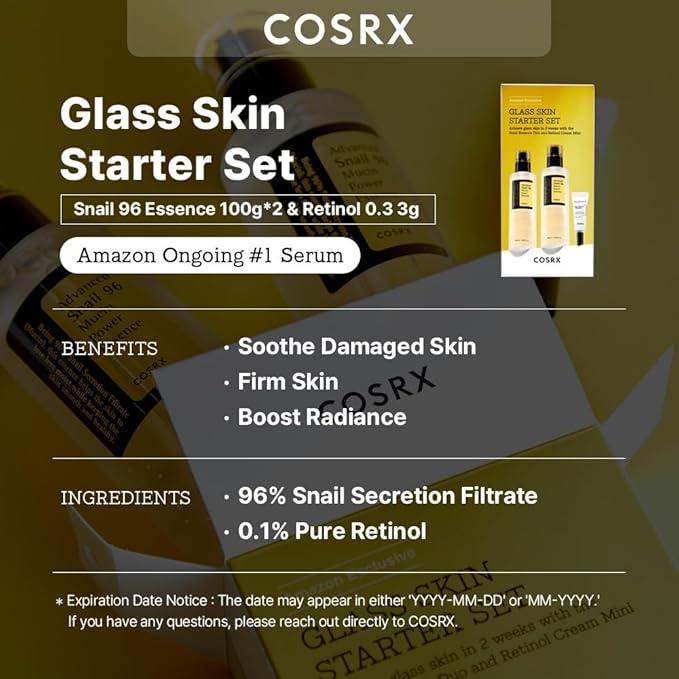 COSRX Glass Skin Korean Skincare Set- oz