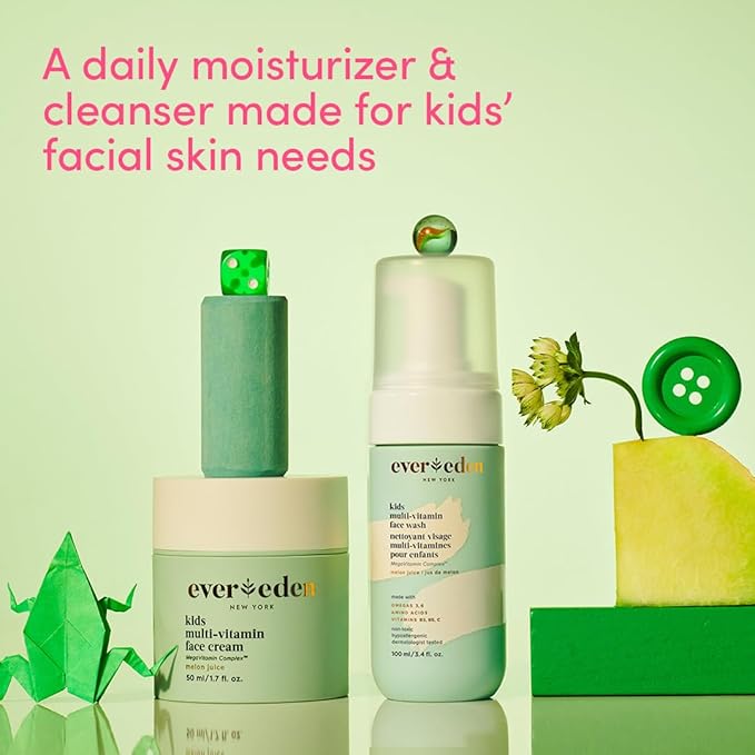 Evereden Kids Face Wash: Melon Juice, 3.4 fl oz. | Gentle Skin Care | Clean and Non-toxic Face Wash | Multi-Vitamin Kids Skin Care