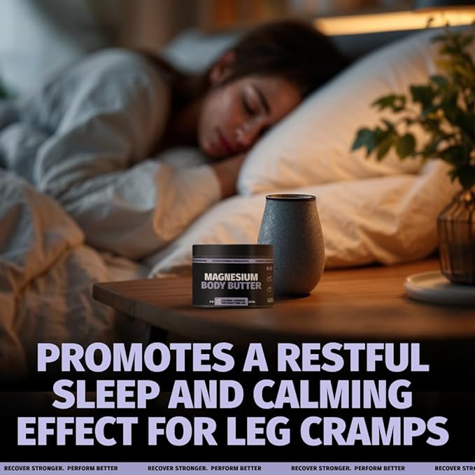 Coach Soak Nighttime Magnesium Body Butter, Thick Cream with High Magnesium Concentration, Soothes Muscles Overnight, Shea Butter, Almond Oil & Lavender, Large Size (8oz)