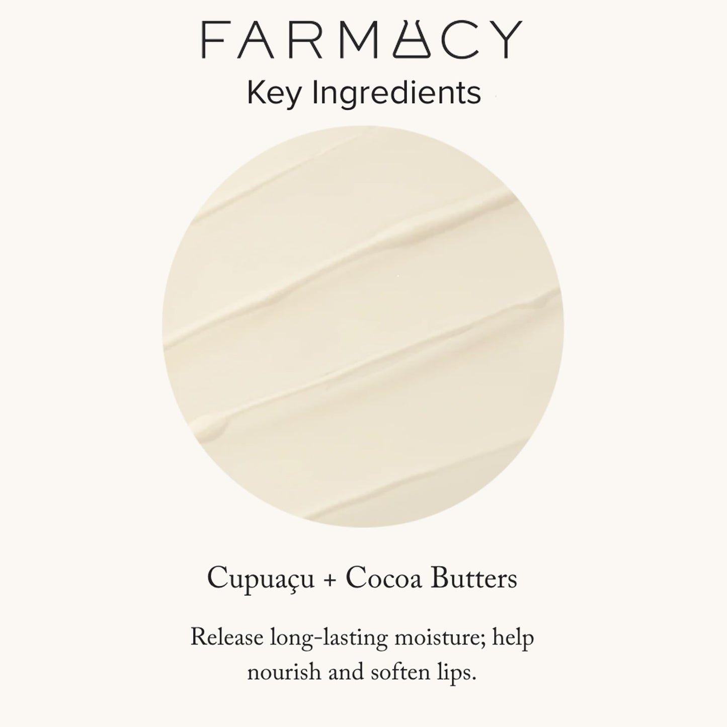 Farmacy Beeswax Lip Balm - Honey Butter Moisturizing Lip Care Enriched with Cupuaçu & Cocoa Butters, Proprietary Honey Blend and Vitamin E to Nourish, Soften & Heal (3.4g)