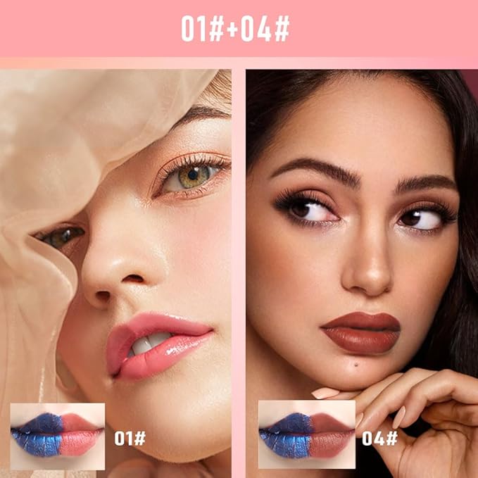 2Pcs Matte Lip Stain Wipe Off Masque - Peel Off Lip Stain Tattoo, All Day Peel Off Lip Tint,Long Lasting Lip Mask,Waterproof Transfer-proof Lip Liner Peel Off Lip Gloss,Stay Lip Makeup 01+04