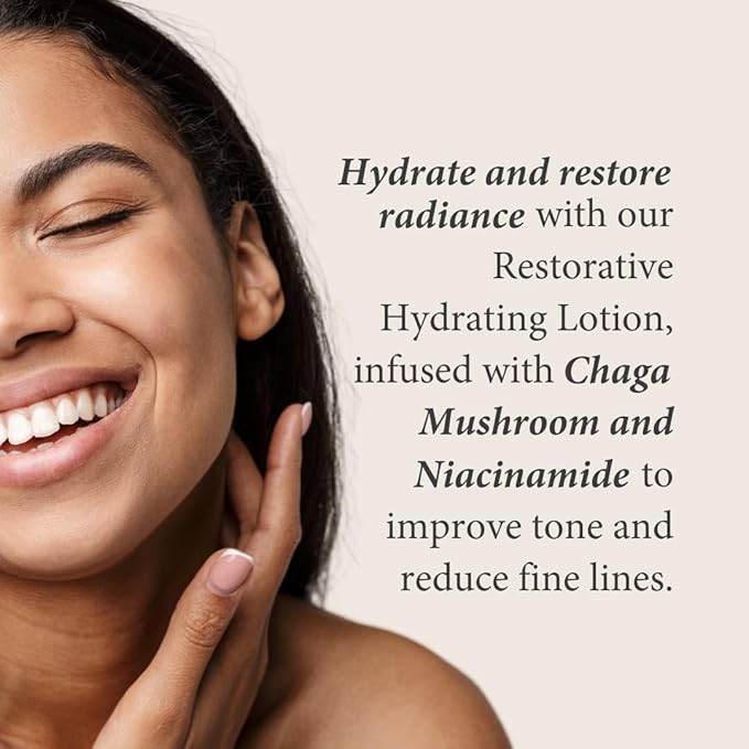 Shea Radiance Restorative Hydrating Face Lotion with Chaga Mushroom, Niacinamide & Watermelon Seed Oil – Lightweight, Unscented Vegan Moisturizer for Dry, Sensitive Skin – Non-Greasy – 8 oz