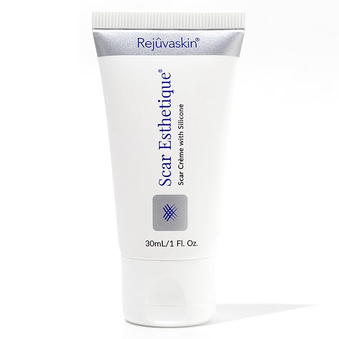 Rejuvaskin Scar Esthetique Scar Cream with Silicone, Reduces the Appearance of Surgical Scars, Burns, Stretch Marks, Keloids & Acne Scars, 30ml