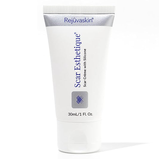 Rejuvaskin Scar Esthetique Scar Cream with Silicone, Reduces the Appearance of Surgical Scars, Burns, Stretch Marks, Keloids & Acne Scars, 30ml