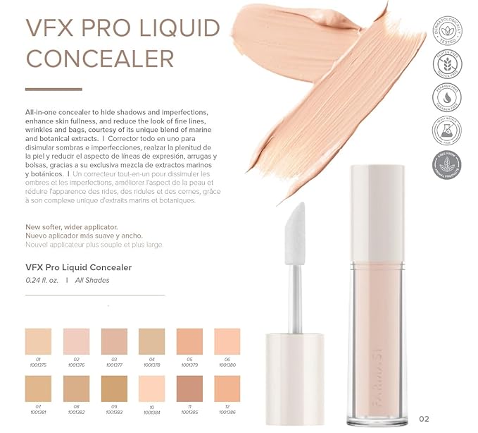 FARMASI Vfx Pro Liquid Concealer Makeup, All-in-one Full 24 Fl Oz