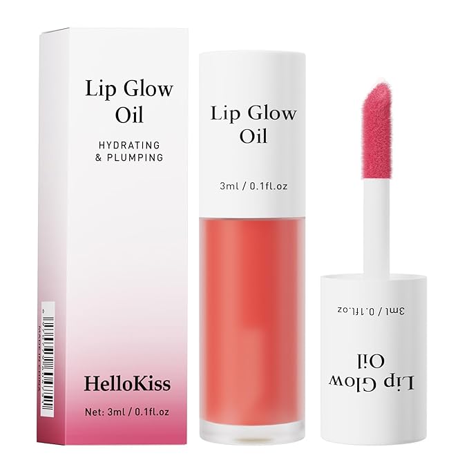 2 Pack Plumping Lip Oil,No-Sticky Lip (Plum+Raspberry)
