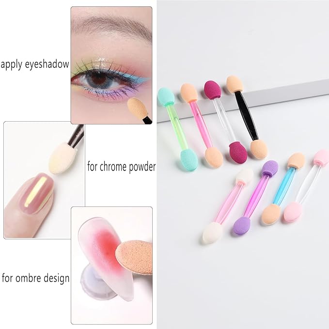 50PCS Chrome Nail Powder Applicator