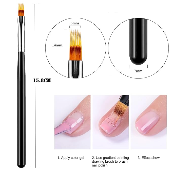 6Pcs Ombre Nail Brush Nail