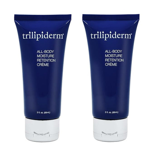 Trilipiderm All-Body Moisture Retention Crème – 2-PACK – Plant-Based All-Day Lightweight Hydration for Body and Face, Meadowfoam, Lipid Replacement, Travel-Size TSA-Approved 3 Ounce Tubes