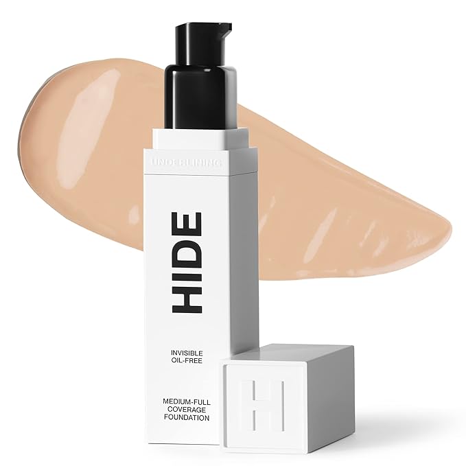HIDE PREMIUM Liquid Foundation, Multi-Use Waterproof Foundation, Medium/Full 1 fl oz