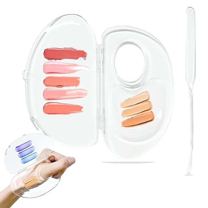 Makeup Mixing Palette, Acrylic Palette and Spatula, Upgraded