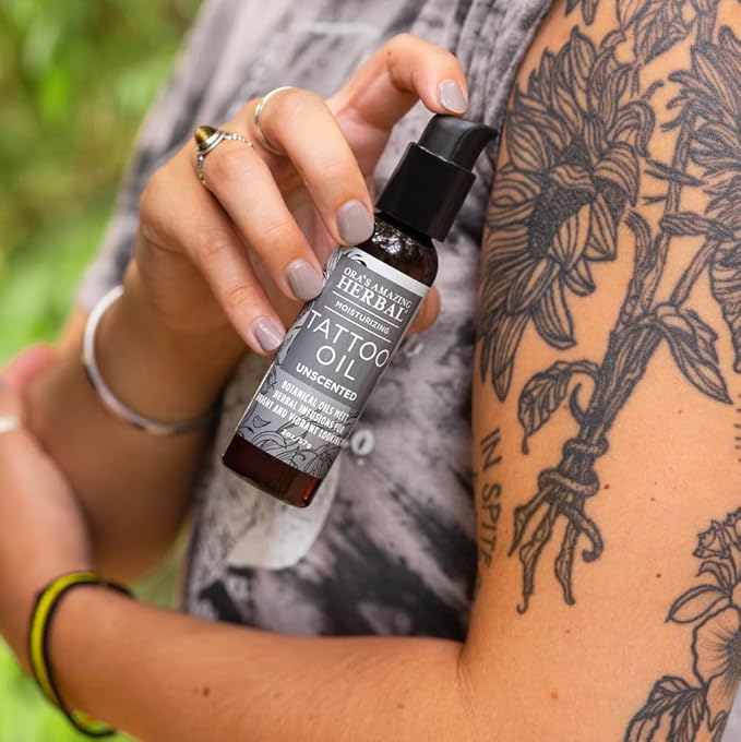 Ora's Amazing Herbal All The Tattoo Aftercare Set, Tattoo Salve, Oil & Soap, Natural Tattoo Aftercare Set, Balm, Moisturizer, Made in the USA