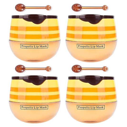 4Pcs Honey Lip Mask Pot, Moisturizing