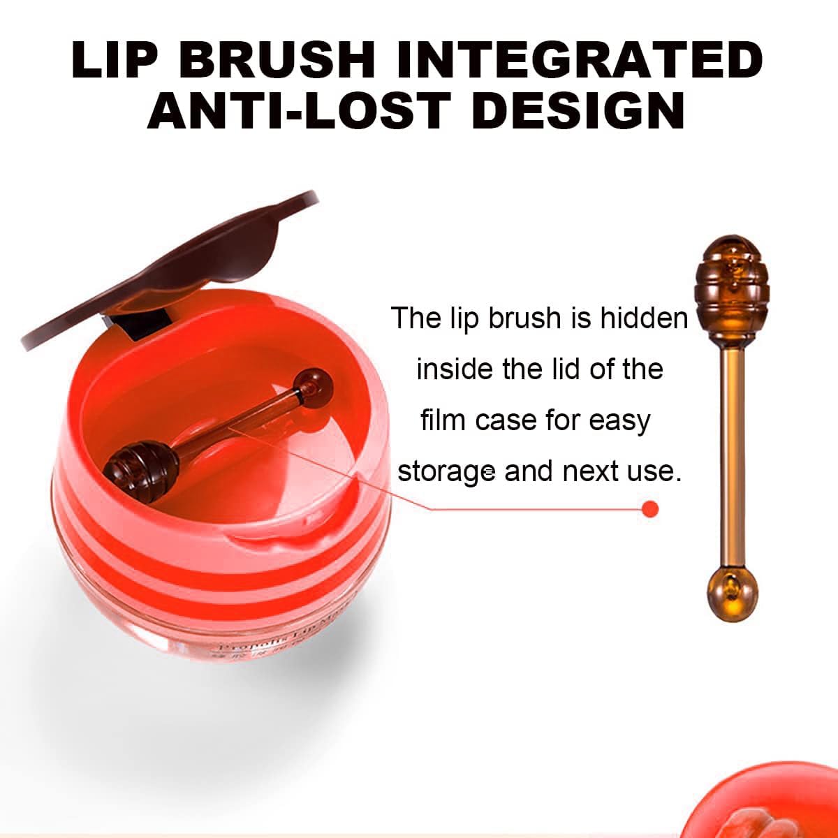 2PCS Strawberry & Honey Lip Balm, Hydrating Propolis Sleeping Mask, Moisturizing & Prevention of Dry and Cracked Skin, Scrubs Exfoliator, Repair Nourishes the Lip