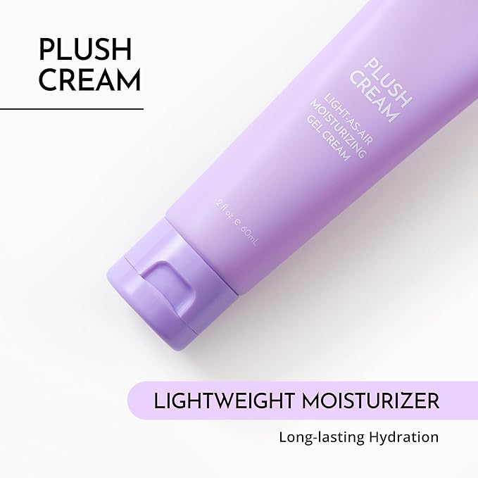 MAELOVE Plush Cream Lightweight Moisturizer, Unscented Hydrating Face Cream with Squalane, Hyaluronic Acid, For Oily and Sensitive Skin, Vegan, Made in USA, 2.0 fl oz