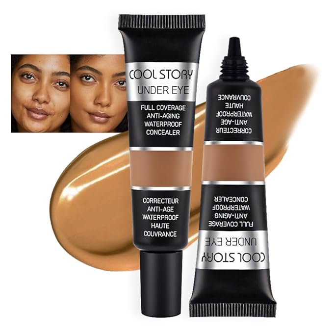 Kaely 2Pcs under Eye Concealer Full Coverage,Waterproof Concealer